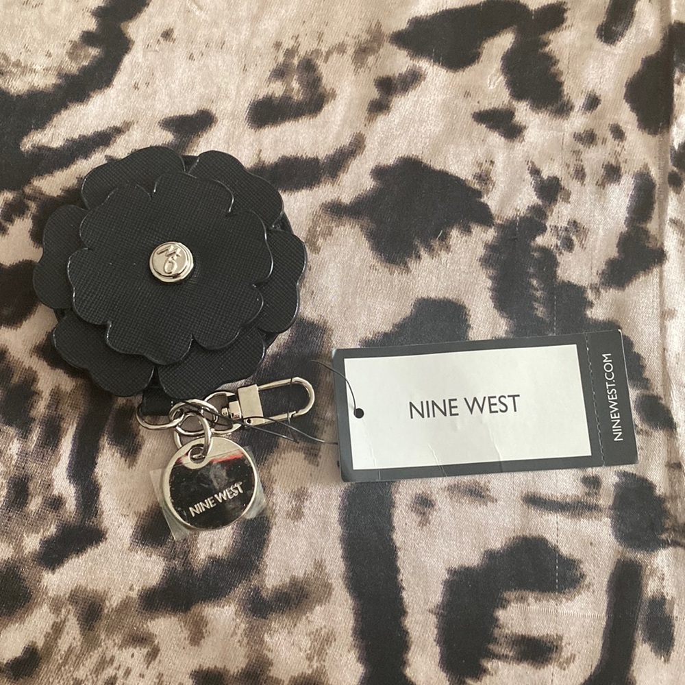 NEW! Nine West Black Flower Keychain and Mirror $13 each or 2 for $20 in bundle!